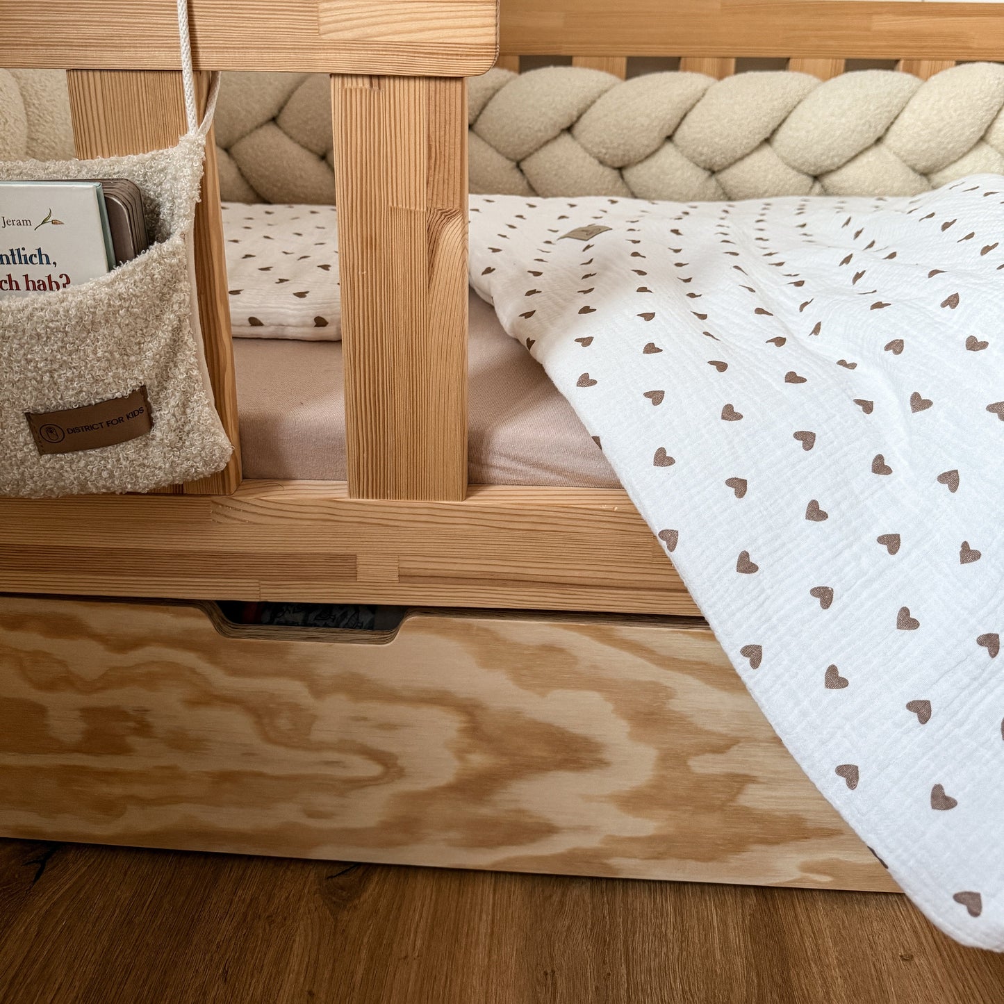 Bettwäsche gebrauchsfertig Musselin Herzen braun – Weich & Atmungsaktiv