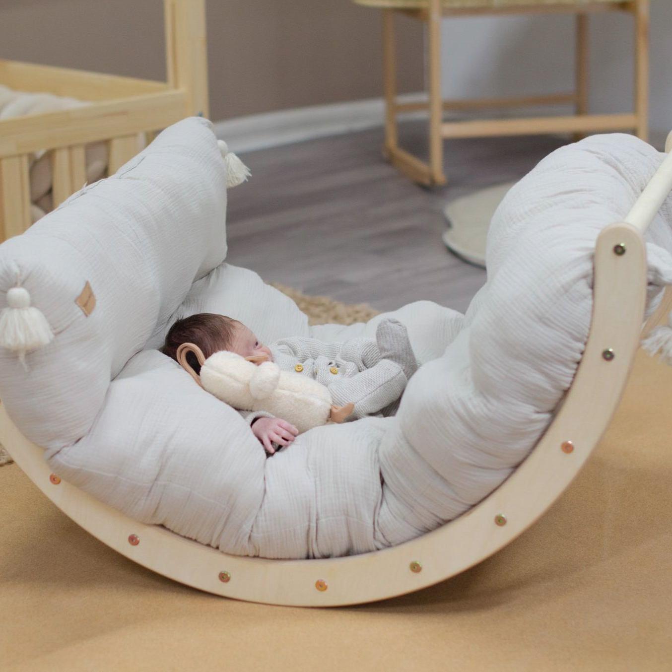 Kletterbogen & Wippe aus Holz - groß | Natur