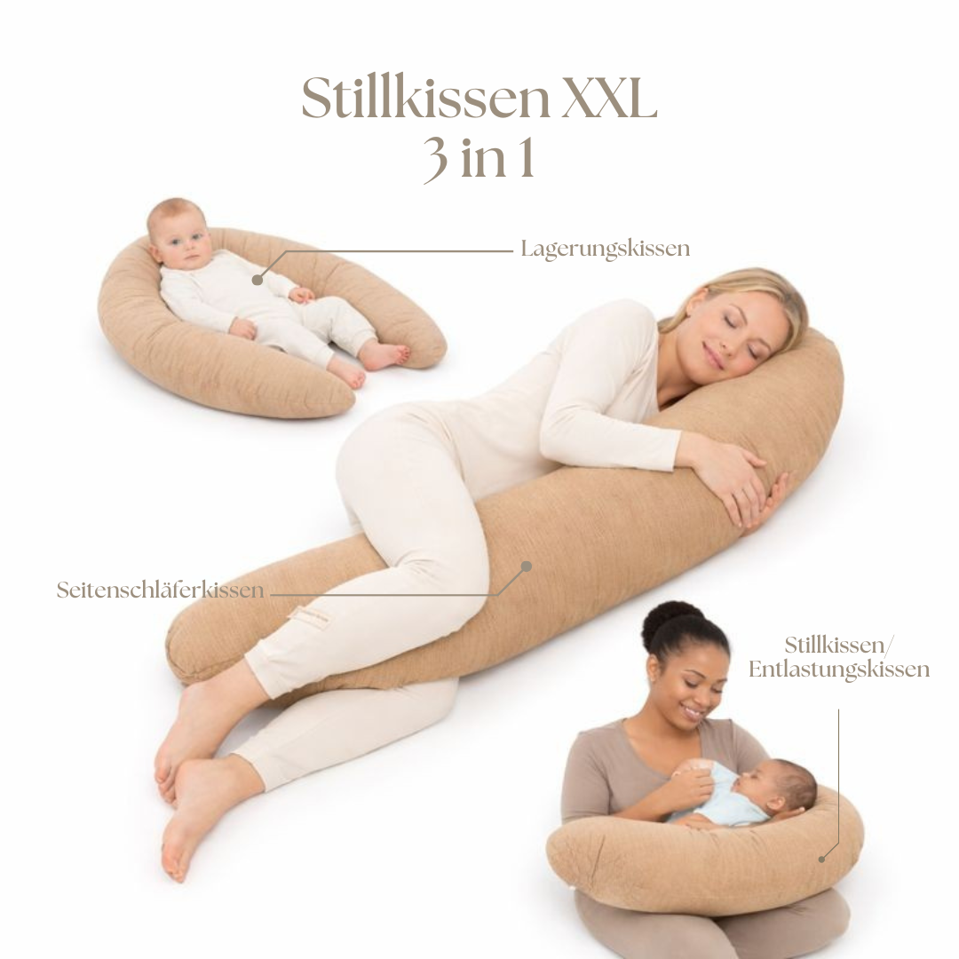 Stillkissen & Schwangerschaftskissen Musselin XXL | Teddybär