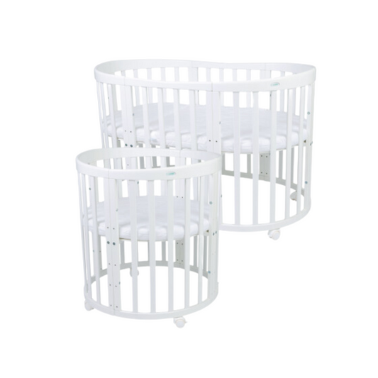 Babybett 7-in-1 – Ein Bett für viele Jahre - mitwachsend | Ovale Form