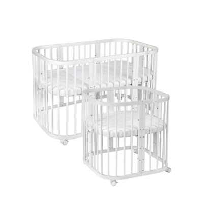 Babybett 7-in-1 – Ein Bett für viele Jahre - mitwachsend | Quadratische Form