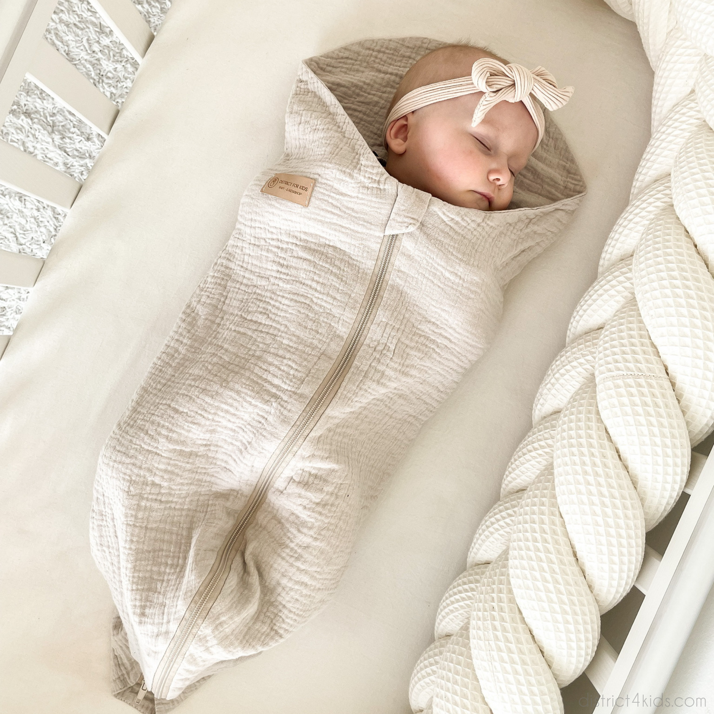 Pucksack Musselin mitwachsend - Ganzjahresschlafsack wärmend & atmungsaktiv