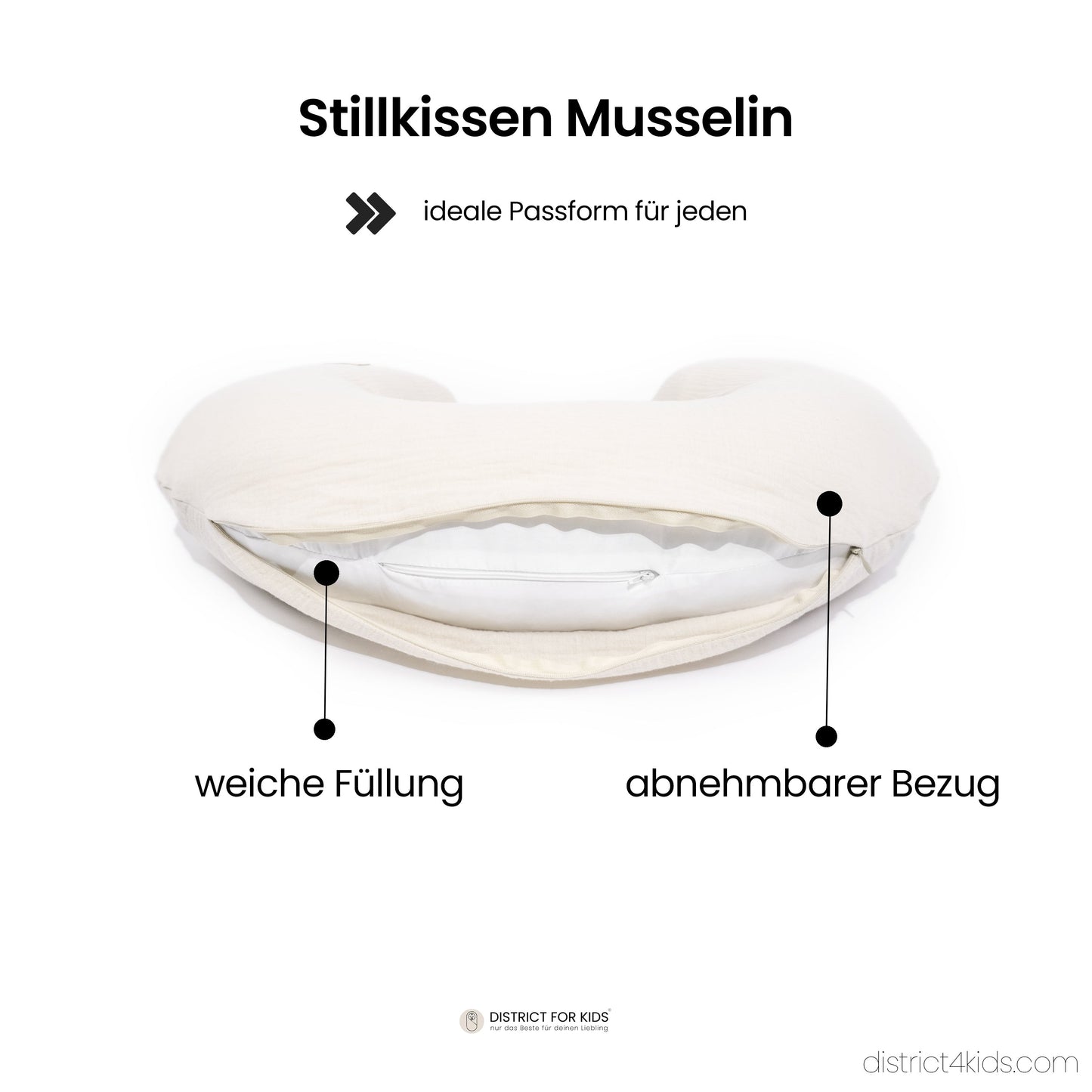 Stillkissen-Ersatzbezug aus Musselin