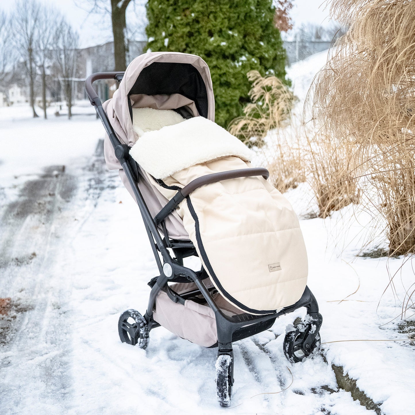 Winterfußsack wasserabweisend Innenfutter aus Merinowolle - Kinderwagen