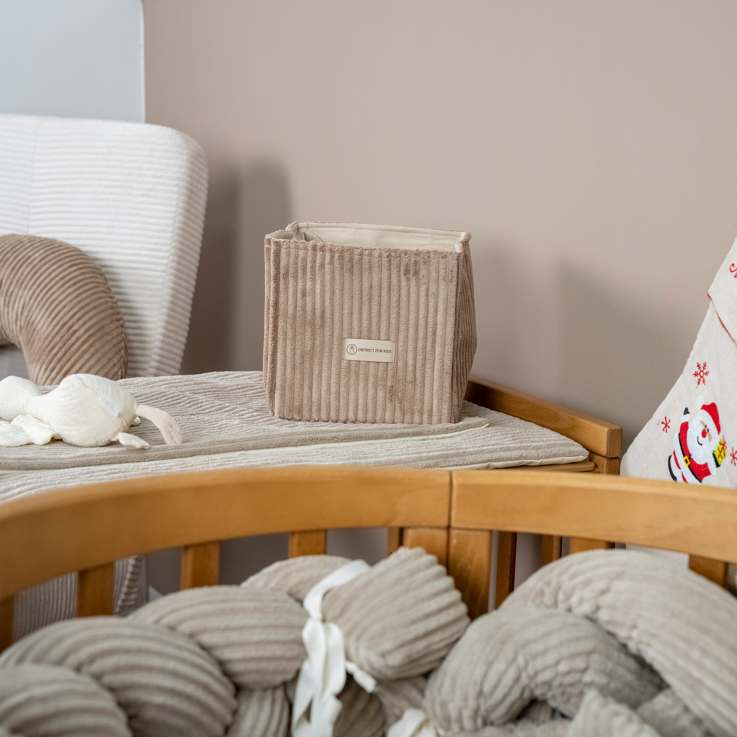 Wickeltisch-Korb Cord – praktisches Utensilo für Wickeltisch & Babyzimmer