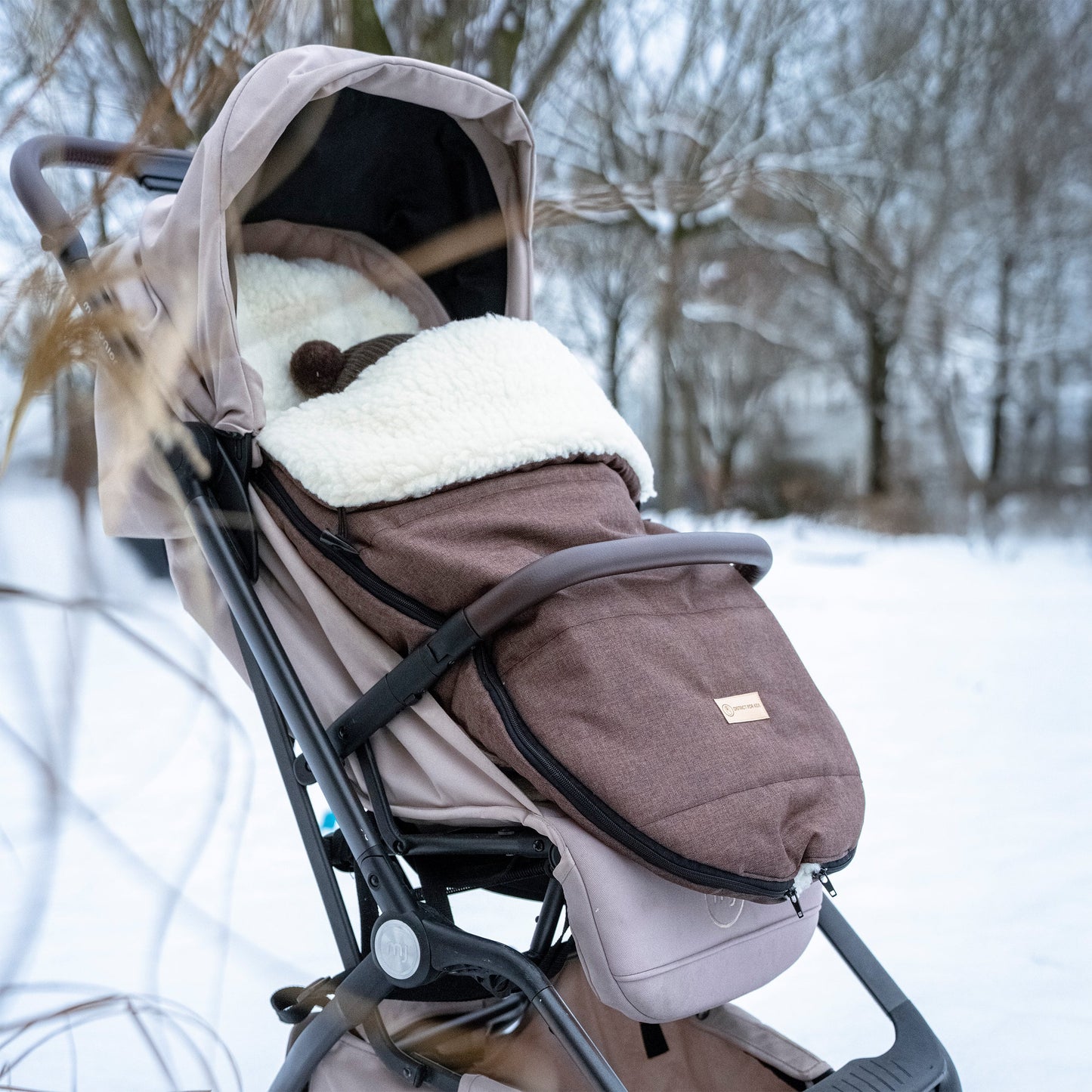 Winterfußsack wasserabweisend Innenfutter aus Merinowolle - Kinderwagen