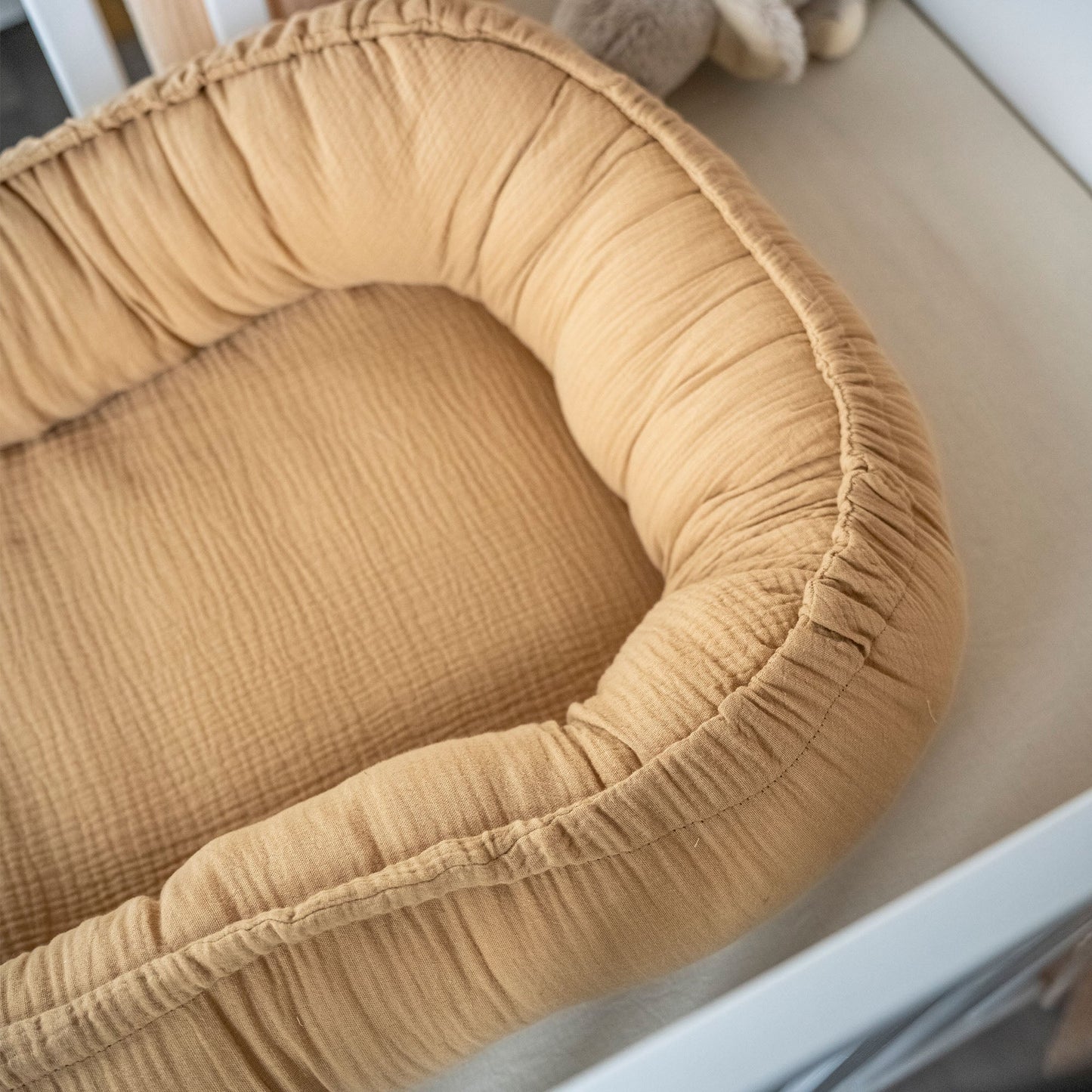 Babynestchen Musselin – Weicher mitwachsender Baby Kokon