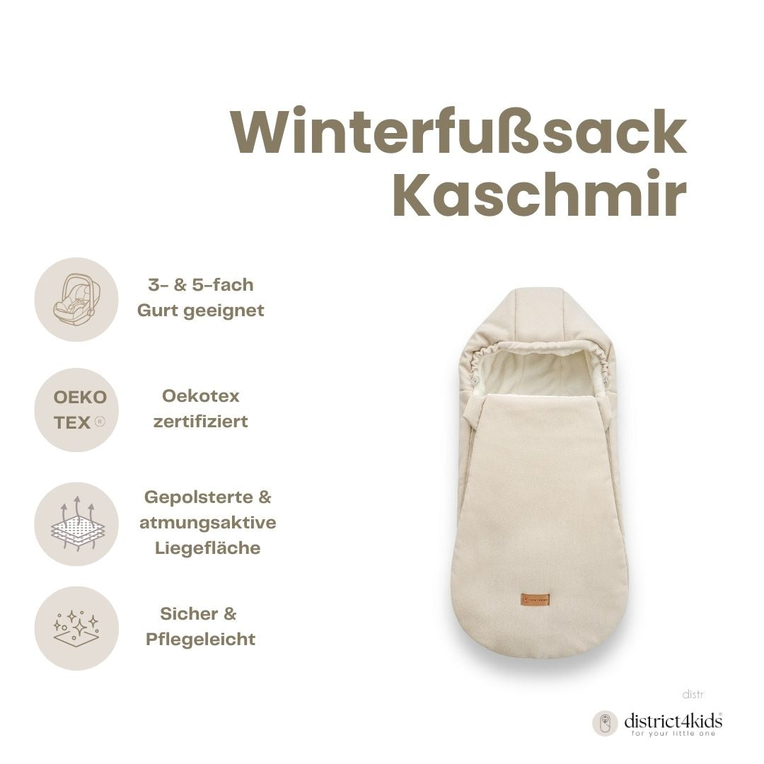 Winterfußsack Kaschmir – luxuriös & warm für Kinderwagen & Autoschale