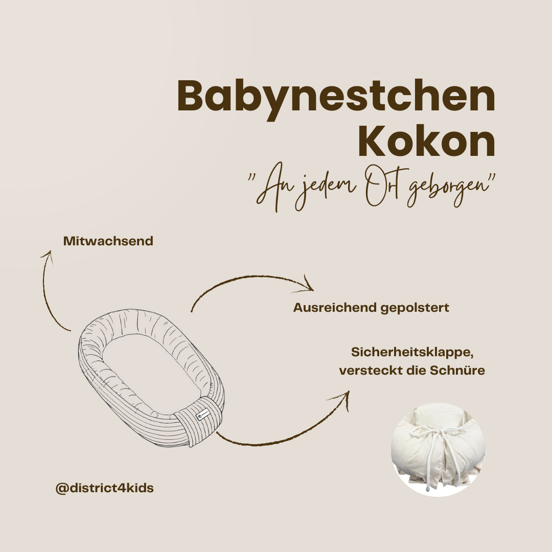 Babynestchen Baumwolle Rüschen – Verspielter mitwachsender Baby-Kokon