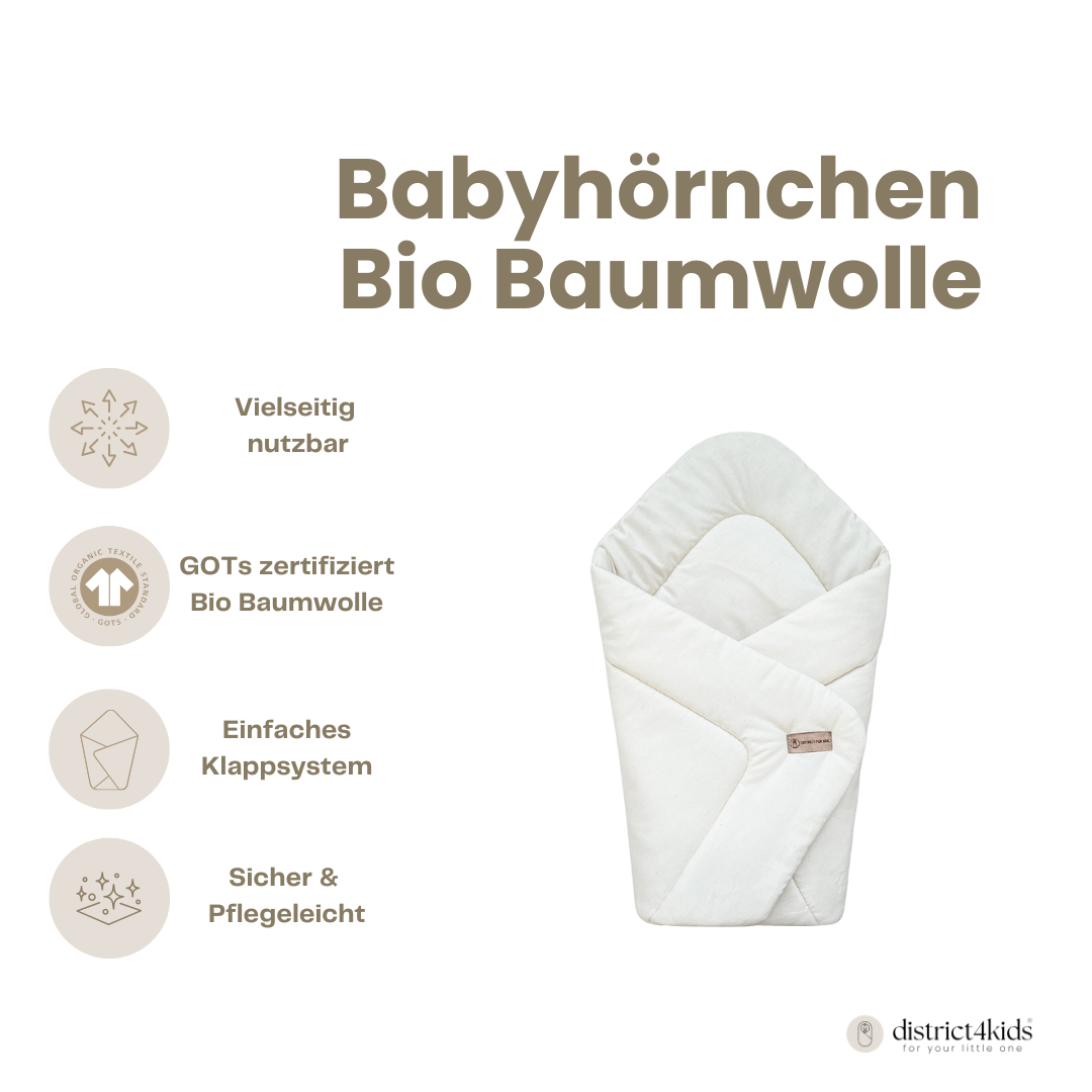 Babyhörnchen aus 100% Bio Baumwolle – Nachhaltige & kuschelige Einschlagdecke