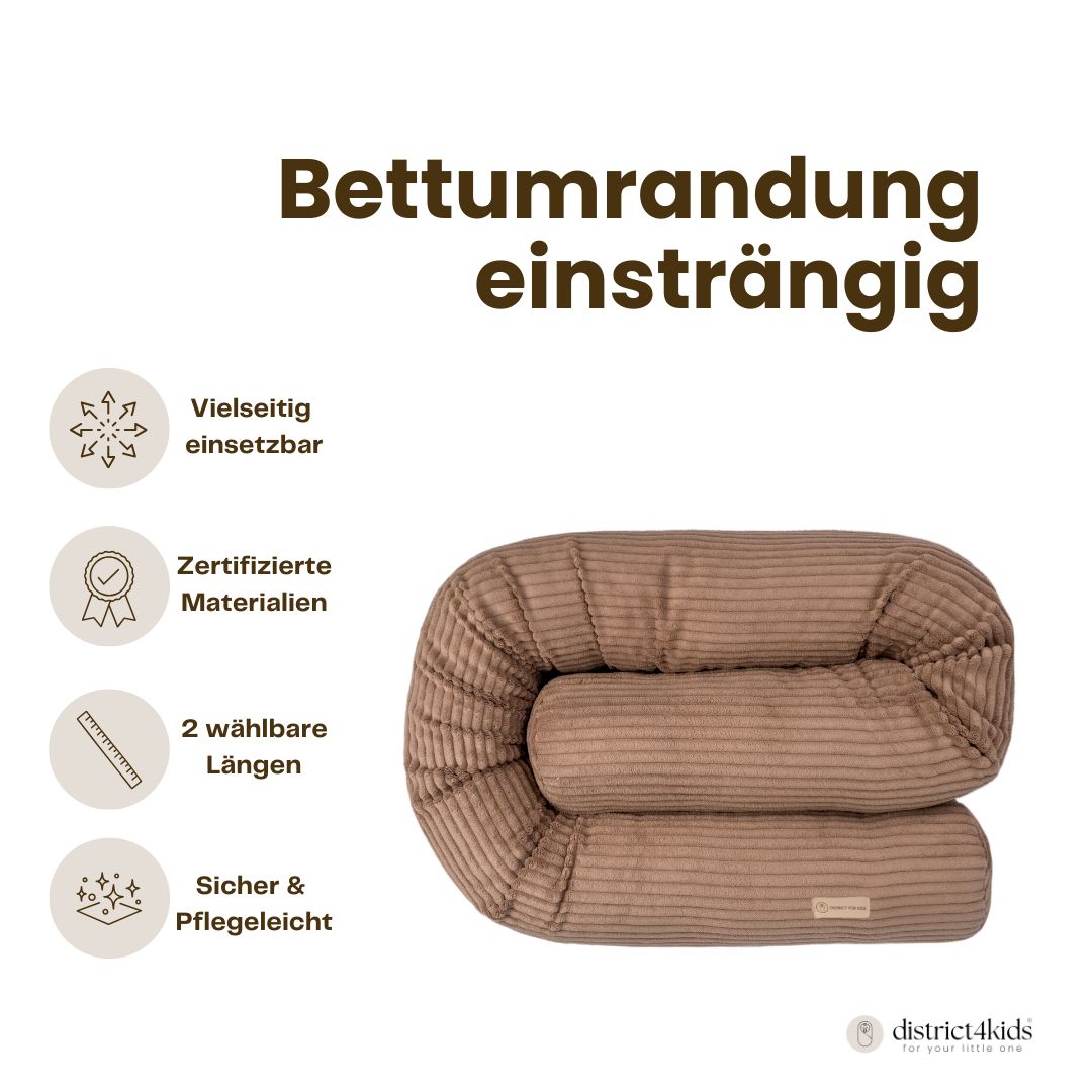 Bettschlange einsträngig Cord - Schutz, Komfort & Vielseitigkeit für dein Baby