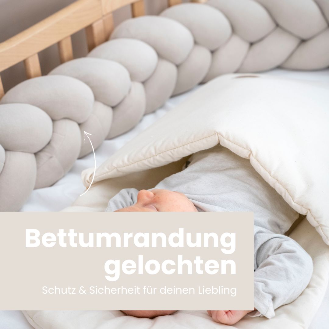 Bettschlange geflochten Musselin  – Kuschelige Bettumrandung