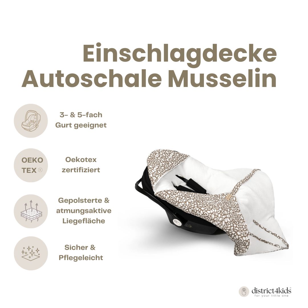 Einschlagdecke Musselin Leopard – Perfekt für Autoschale Ganzjährig