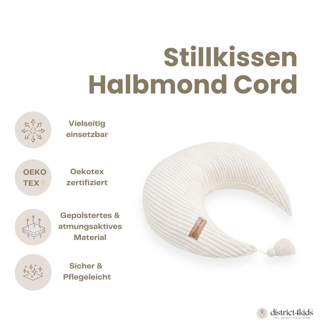Stillkissen Halbmond Cord – Komfort, Unterstützung & stilvolle Optik
