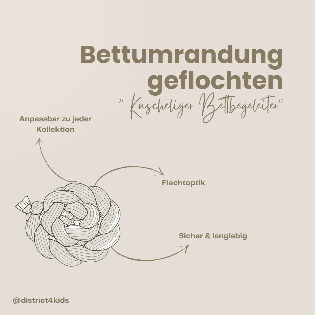 Bettschlange geflochten Cord – Kuschelige & robuste Bettumrandung