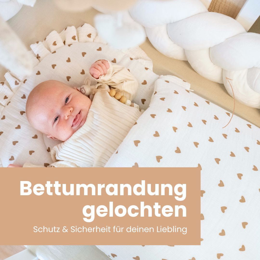 Bettschlange geflochten Velours – Bettumrandung für Schutz, Geborgenheit & Komfort