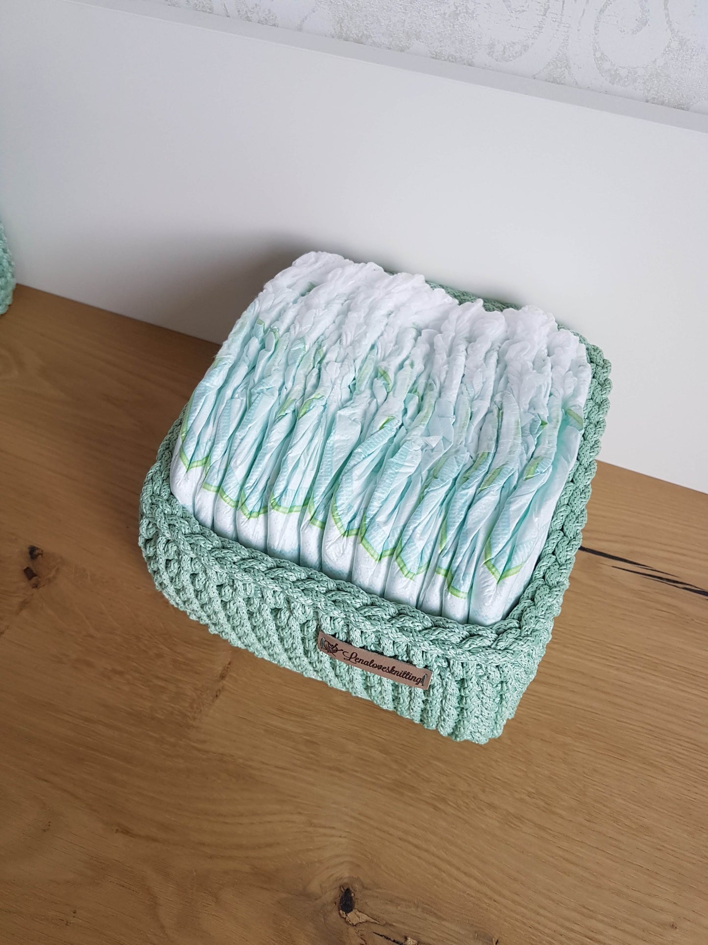 Häkel-Körbchen-Set mit Taschentücher-Box aus Öko-Tex Baumwolle