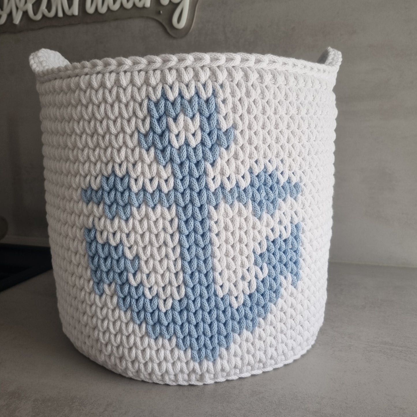 Children's room Baby room Toy basket crocheted from recycled cotton