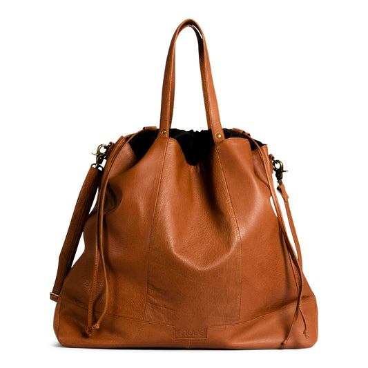 MUUD Lofoten XL Handgemachte Projekttasche Stricktasche aus Leder / Shopper