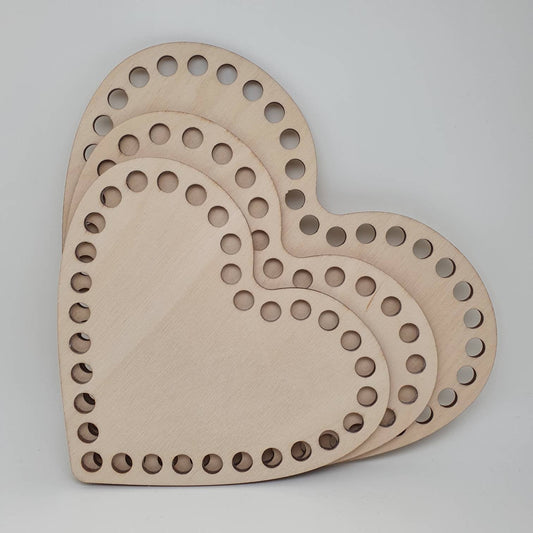 Fondo de cesta fondo de ganchillo Fondo de madera para cesta de ganchillo corazón de madera de abedul