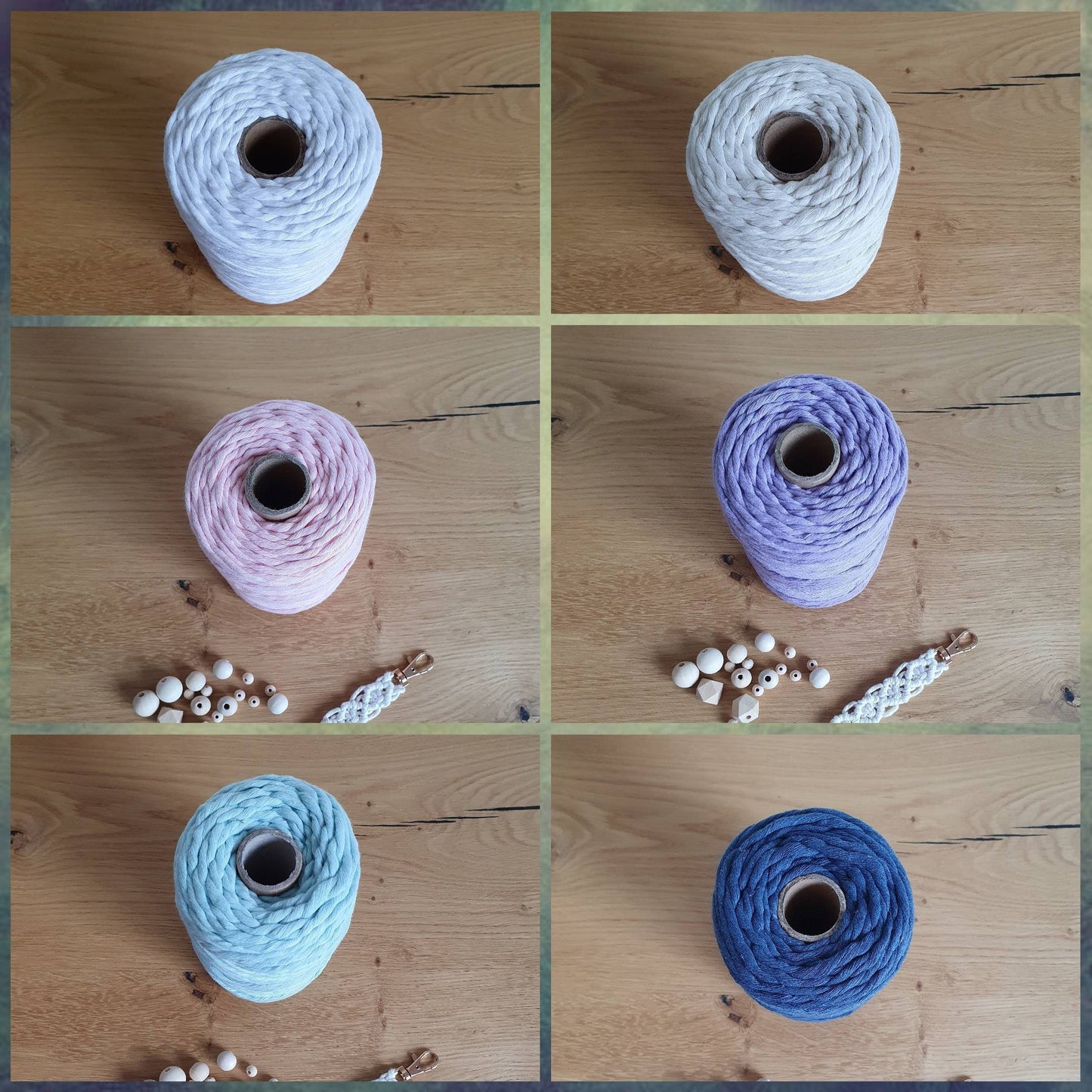 Premium Macramé Yarn 4mm Twisted Cord 100% recycled Cotton 100m