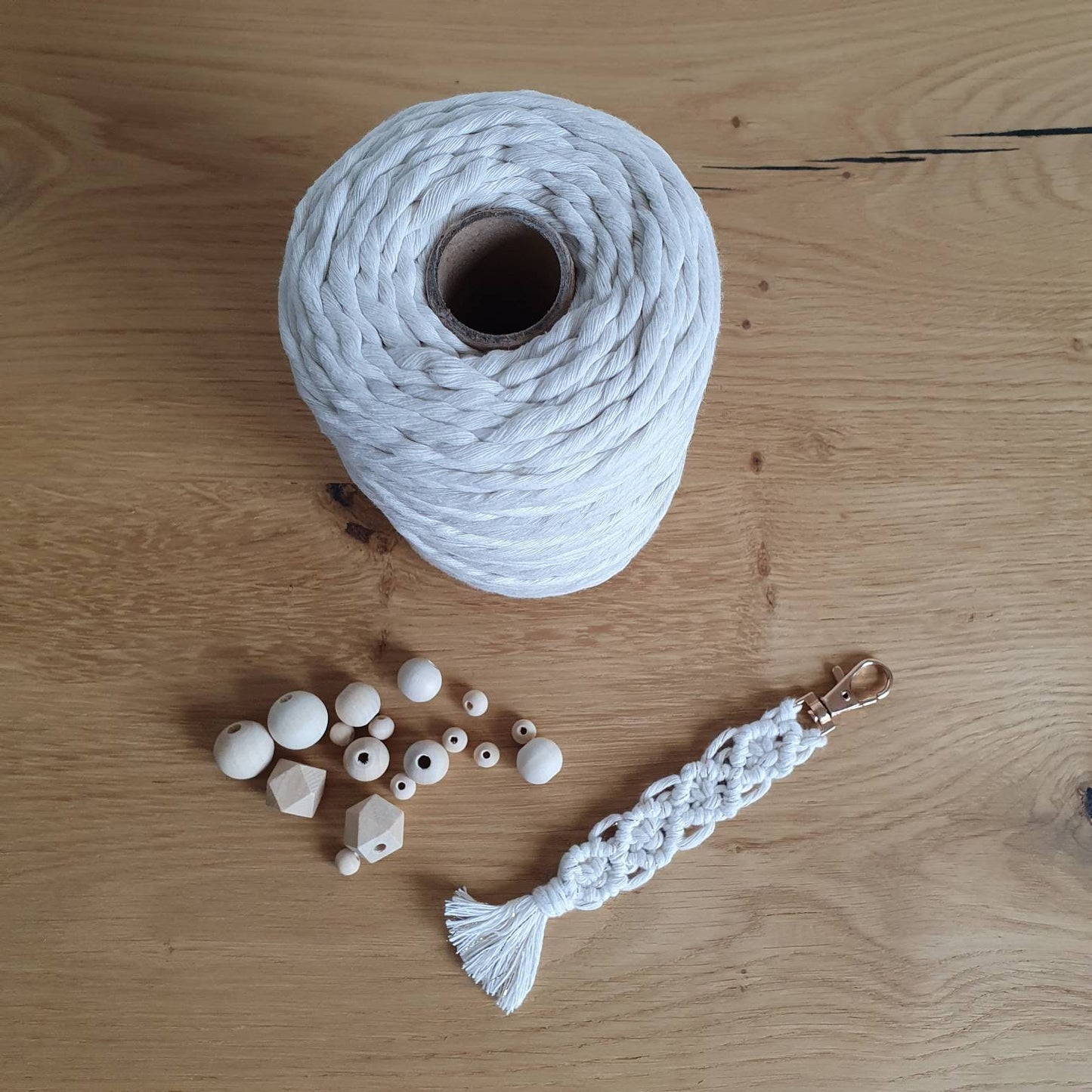 5mm Natural recycled cotton macrame cord by Bobbiny (100m)