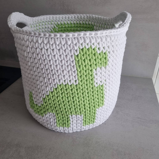 Children's room Baby room Toy basket crocheted from recycled cotton with desired motif
